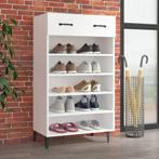vidaXL Schoenenkast 60x35x105 cm bewerkt hout wit, Verzenden, Nieuw