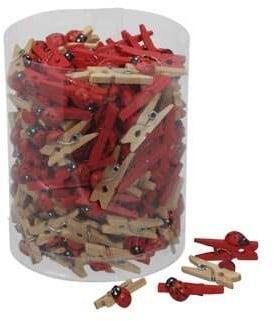 Lieveheersbeestje op knijpertjes rood naturel 25 mm doosje, Huis en Inrichting, Woonaccessoires | Kunstplanten en Kunstbloemen