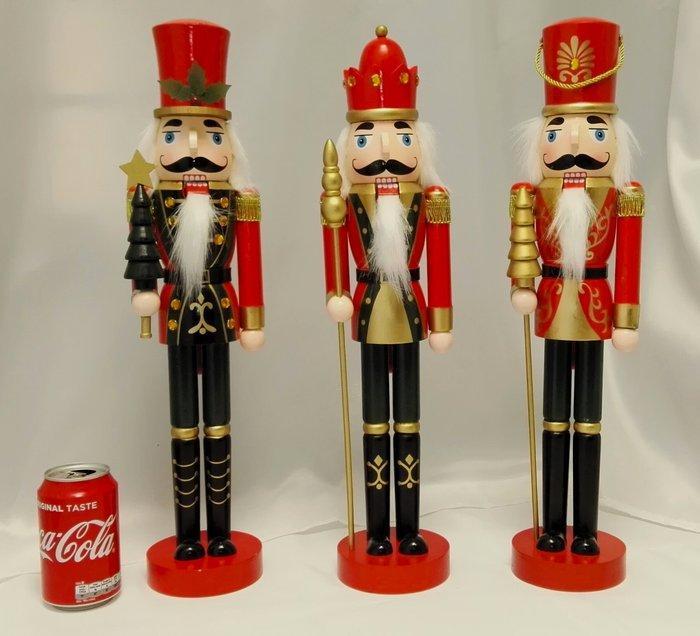 Notenkraker set 50 cm - Figuur (3) - Grenenhout,, Diversen, Kerst