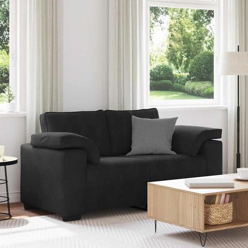 vidaXL Loveseat bank 120 cm fluweel zwart, Huis en Inrichting, Zetels | Zetels, Nieuw, Verzenden