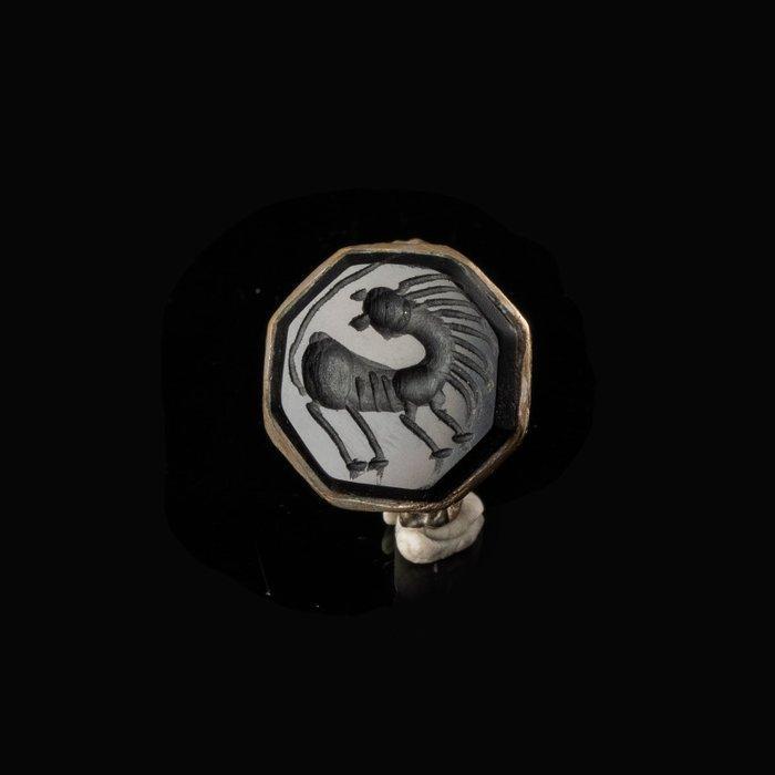 Ottomaanse Rijk Ring met leeuw-intaglio (Zonder, Antiquités & Art, Antiquités | Autres Antiquités