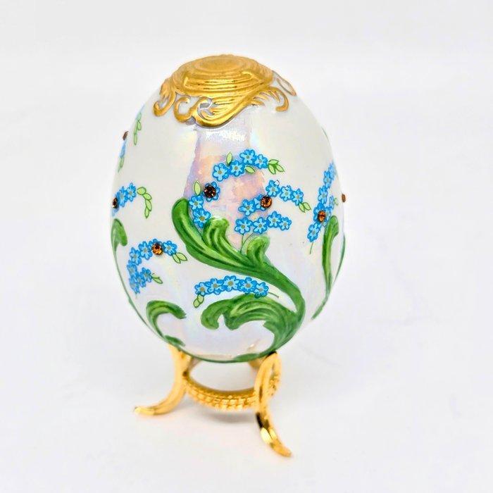 Faberge egg Ei - Fabergé - 22k gilded Romanov crystal carved, Antiek en Kunst, Curiosa en Brocante