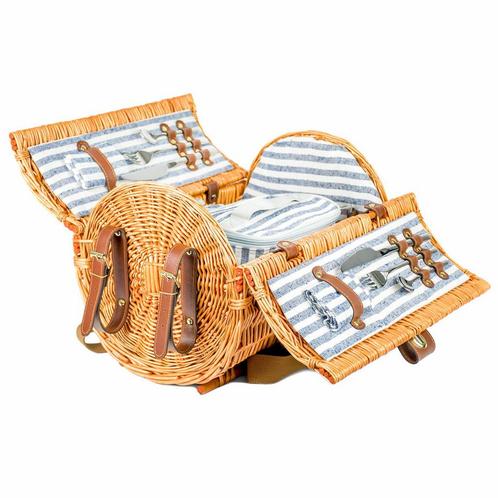 Luxe Picknickmand met Keramisch Servies en Waterdichte De..., Hobby en Vrije tijd, Picknickmanden, Nieuw, Zonder inhoud, Ophalen of Verzenden