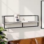 vidaXL Wandschap met stang 100x25x30 cm grijs sonoma, Huis en Inrichting, Kasten | Wandmeubels, Verzenden, Nieuw