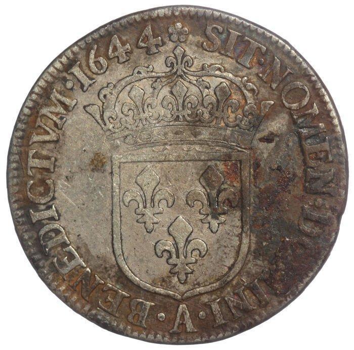 Frankrijk. Louis XIV (1643-1715). 1/4 Écu 1644-A, Paris, Postzegels en Munten, Munten | Europa | Euromunten