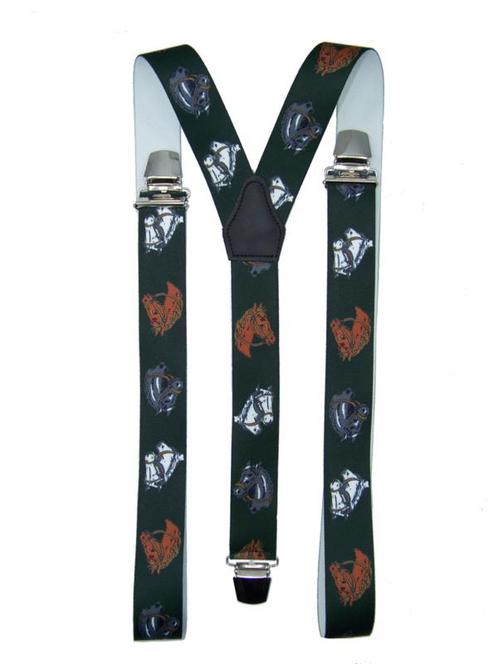 Bretels Paarden Donkergroen met extra sterke clips, Kleding | Heren, Riemen en Ceintuurs, Verzenden