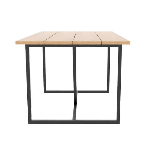 Houten eettafel met zwart metalen poten | 160 x 89 cm, Huis en Inrichting, Tafels | Eettafels, Minder dan 50 cm, 150 tot 200 cm