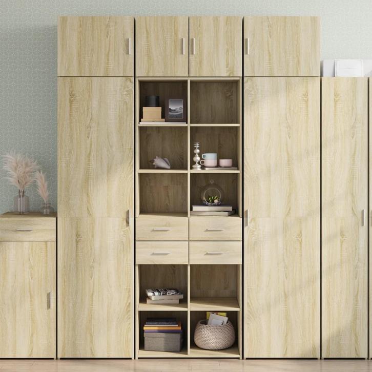 vidaXL Opbergkast 70x42,5x225 cm bewerkt hout sonoma, Huis en Inrichting, Kasten | Dressoirs, Nieuw, Verzenden