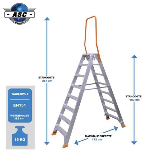 VGS Dubbele trap, Doe-het-zelf en Bouw, Ladders en Trappen, Trap, Nieuw, Verzenden