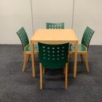 Complete set van 4 stuks stoelen + tafel, beuken - groen, Bureau