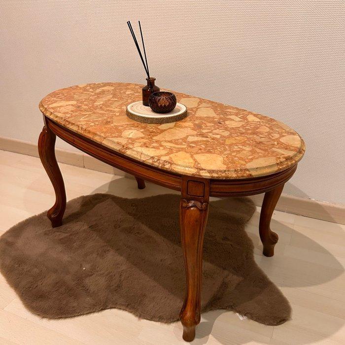 Table basse - Marbre, Bois - Style louis XV, Antiquités & Art, Antiquités | Autres Antiquités