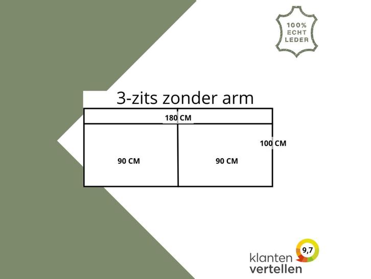 Leren elementenbank Flow - element 3 zits zonder arm, Antiek en Kunst, Antiek | Meubels | Stoelen en Sofa's, Ophalen of Verzenden