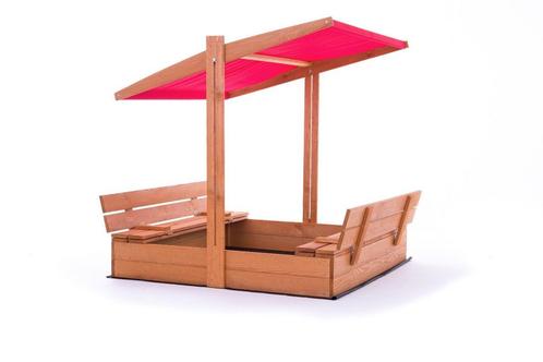 Multifunctionele houten zandbak met verstelbaar dak en op..., Kinderen en Baby's, Speelgoed | Buiten | Zandbakken, Nieuw, Ophalen of Verzenden