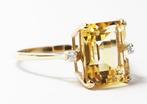 Zonder Minimumprijs - Ring - 14 karaat Geel goud Citrien -, Handtassen en Accessoires, Ringen, Nieuw