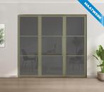 Enkele stalen taatsdeur met glaspaneel, 3 vlaks, olijfgroen,, Doe-het-zelf en Bouw, Nieuw, Metaal, Overige typen