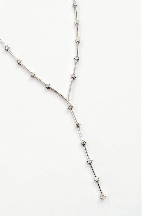 Halsketting - 18 karaat Witgoud - 1.46ct. tw. Diamant, Handtassen en Accessoires, Kettingen