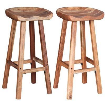 Barkrukken Acaciahout | Retour Deal | 35% Korting, Huis en Inrichting, Barkrukken, 60 tot 90 cm, 2 krukken, Nieuw, Hout, Verzenden