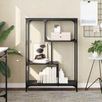 vidaXL Boekenrek 81x36x115 cm bewerkt hout en staal zwart, Verzenden, Nieuw