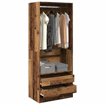 vidaXL Kledingkast 80x50x200 cm bewerkt hout oud hout, Huis en Inrichting, Verzenden, Nieuw