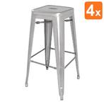 Barkrukken | BISTRO | Staal | Silver | In-/Outdoor |, Verzenden, Nieuw in verpakking