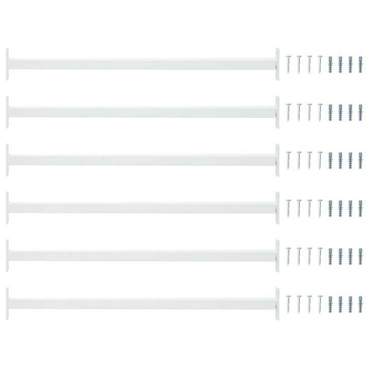 vidaXL Verstelbare ven veilighheidsbalk 6 pcs Wit Staal, Doe-het-zelf en Bouw, Raamkozijnen en Schuifdeuren, Nieuw, Verzenden