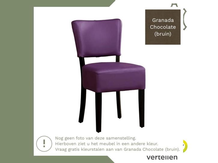 Leren eetkamerstoel Rest - Granada Chocolate (bruin) -, Huis en Inrichting, Stoelen, Bruin, Eén, Nieuw, Leer, Ophalen of Verzenden