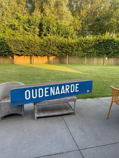 Belgian train station sign NMBS/SNCB Oudenaarde - Panneau, Antiek en Kunst, Curiosa en Brocante