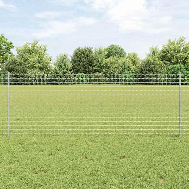 vidaXL Fence Posts 44 pcs Zilver 120 cm Staal, Tuin en Terras, Palen, Balken en Planken, Nieuw, Verzenden