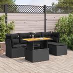 vidaXL Salon de jardin 6 pcs avec coussins noir résine, Verzenden, Neuf, Salons de jardin