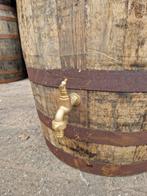 Houten regenton met messing kraan - whiskyvat - eikenhout, Met kraantje, 150 liter of meer, Nieuw, Ophalen of Verzenden