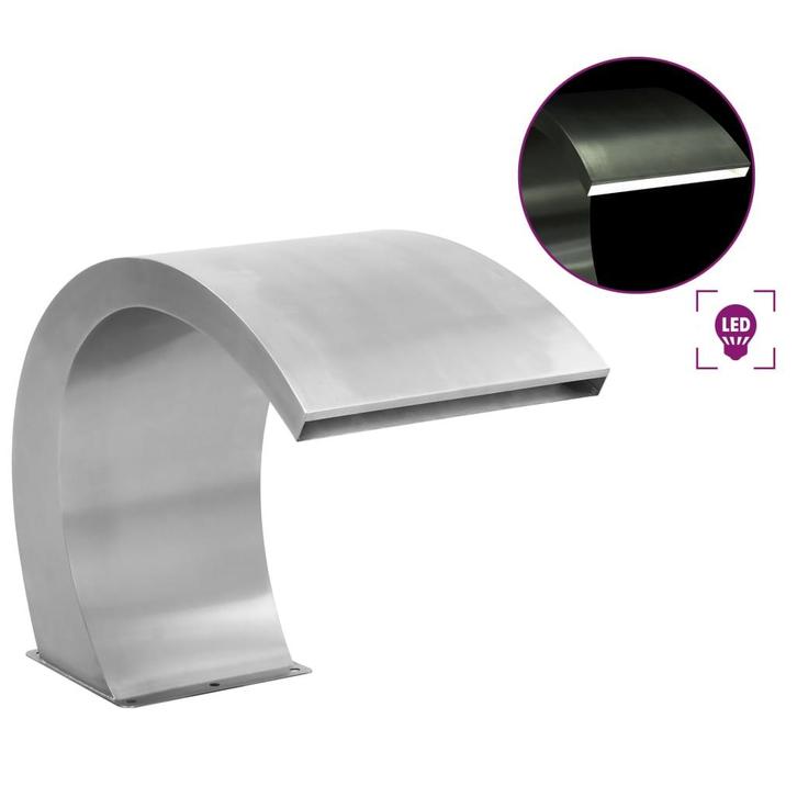 vidaXL Zwembadfontein met LEDs 30x60x45 cm roestvrij staal, Tuin en Terras, Waterpartijen en Fonteinen, Nieuw, Verzenden