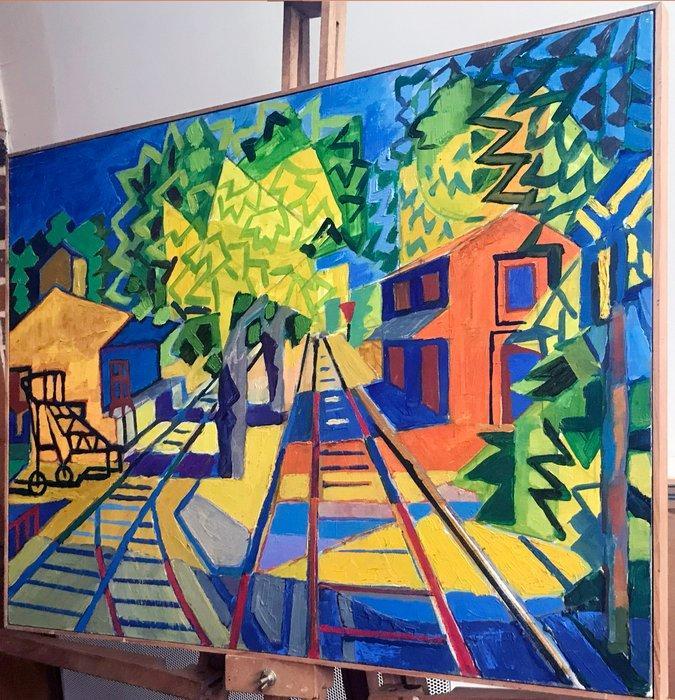 Armand Meffre (1929–2009) - La Gare de Robion, Antiek en Kunst, Kunst | Schilderijen | Klassiek