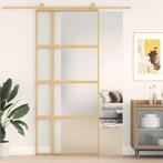 vidaXL Schuifdeur 90x205 cm mat ESG-glas en aluminium, Doe-het-zelf en Bouw, Deuren en Vliegenramen, Verzenden, Nieuw