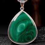 Pendentif en argent tombé avec malachite. Malachite cercles, Nieuw