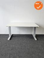 Refurbished - HonMove zit-sta bureau - zilvergrijs onderstel, Werkplek, Ophalen of Verzenden, Gebruikt, Bureau