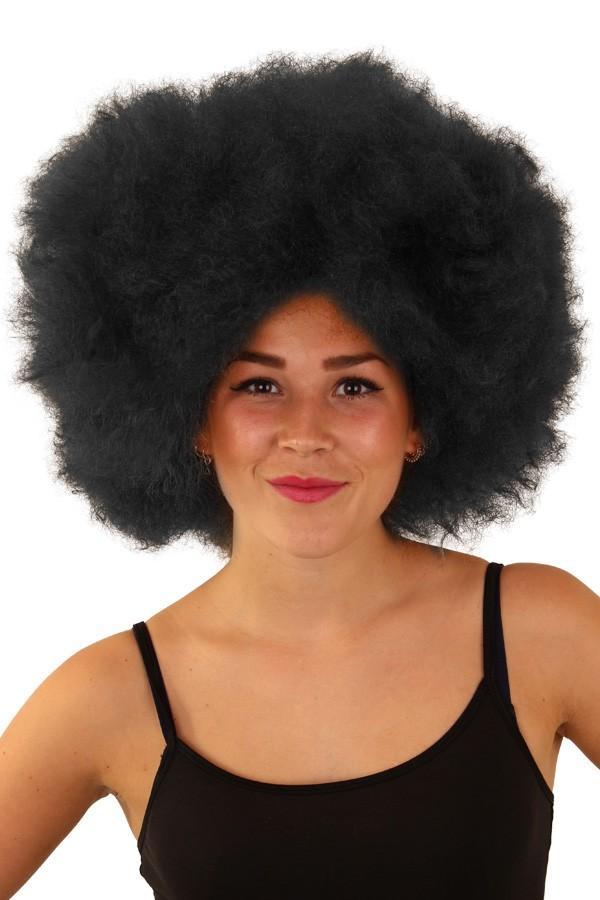 Pruik Afro Zwart Disco Carnaval Afrokapsel Seventies, Kleding | Heren, Carnavalskleding en Feestkleding, Nieuw, Ophalen of Verzenden
