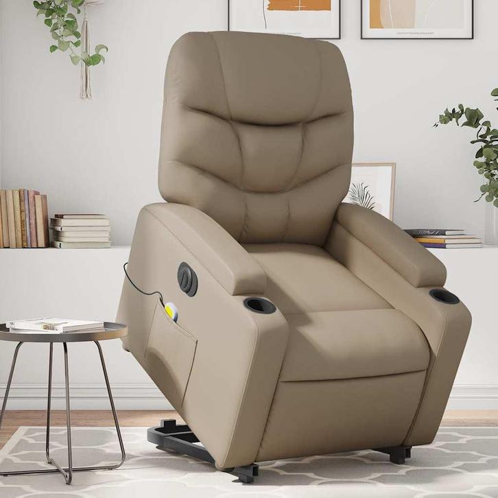 vidaXL Sta-op-massagestoel elektrisch kunstleer, Huis en Inrichting, Fauteuils, Nieuw, Verzenden