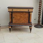 Table de chevet - Bois, Laiton, Verre - Deux tables de nuit