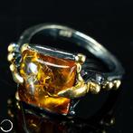 Zeldzame Caribische Amber Vintage Ring - 925 zilver, 14k