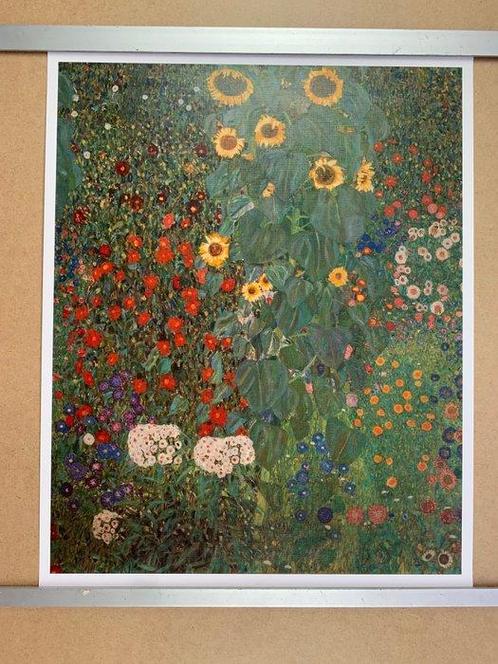 Gustav Klimt (after) - Cottage garden with sunflowers, 1905, Antiek en Kunst, Kunst | Designobjecten