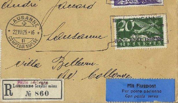 Zwitserland 1925/1933 - Aangetekende brief verzonden vanaf, Postzegels en Munten, Postzegels | Europa | België