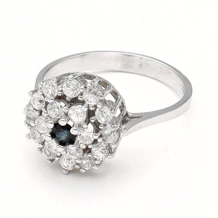 Zonder minimumprijs - Ring Zilver - Saffier, Handtassen en Accessoires, Ringen