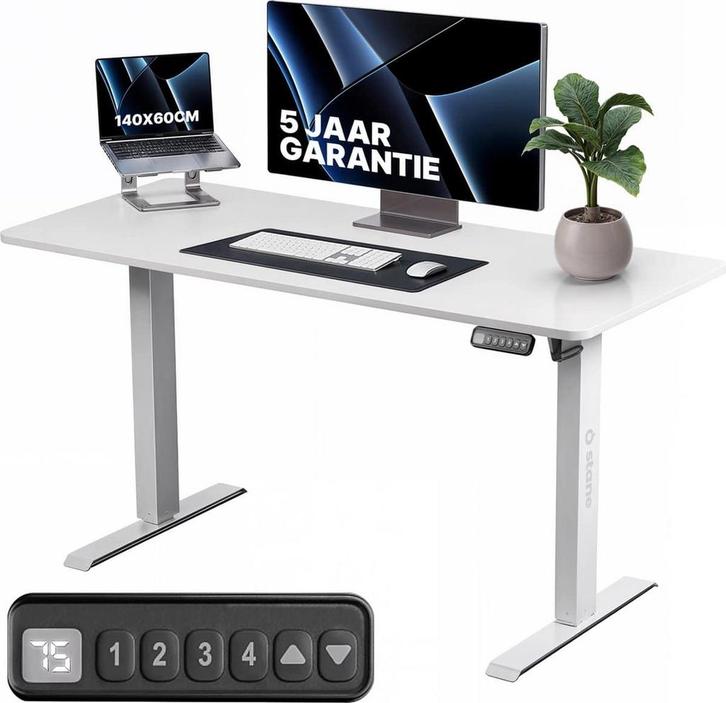 Stane Zit Sta Bureau Elektrisch Verstelbaar - 4 Geheugen, Huis en Inrichting, Bureaus, Bureau, Nieuw, Verzenden
