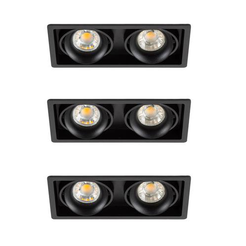 Spots inbouw Inbouwspot Bjorn 2 zwart set 3 stuks, Huis en Inrichting, Lampen | Overige, Verzenden