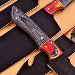 Keukenmes - Pakka wood, met de hand gevouwen staal met, Antiek en Kunst