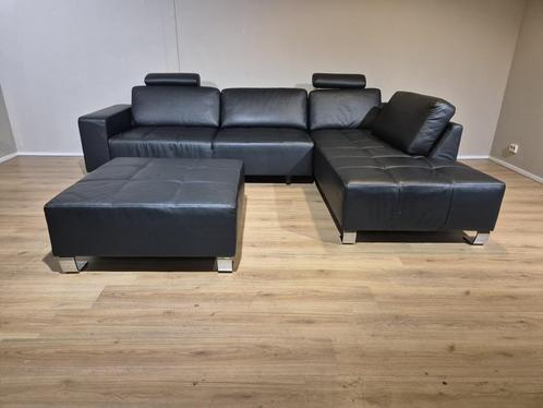 Belform Recor - Hoekbank - Zwart - Leder - Nieuwstaat, Huis en Inrichting, Zetels | Zetels en Chaises Longues, 300 cm of meer