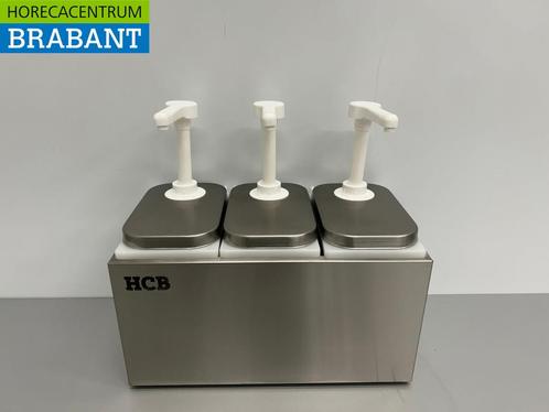 HCB RVS Dubbele Sauzenbar Sauspomp Sausdispenser 3 x 2 liter, Zakelijke goederen, Horeca | Keukenapparatuur, Ophalen of Verzenden