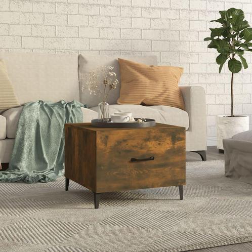 vidaXL Salontafel met metalen poten 50x50x40 cm gerookt, Huis en Inrichting, Tafels | Salontafels, Nieuw, Verzenden
