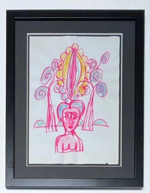 Corneille (1922-2010) - Femme-Fleur, Antiek en Kunst, Kunst | Schilderijen | Modern