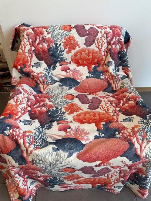 Koraalrif: Duik in de onderwatermagie - Meubelstof - 3 m -, Antiek en Kunst, Antiek | Tapijten, Tafelkleden en Textiel